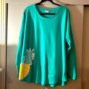 Crown & Ivy Longsleeve Tee XXL Pineapple